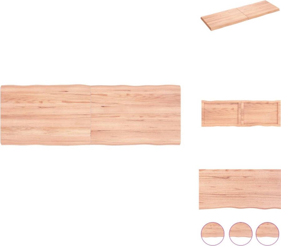VidaXL Tafelblad Tafelbladen Plank Houten Tafelblad natuurlijke rand 120x40x(2-4)cm eikenhout lichtbruin