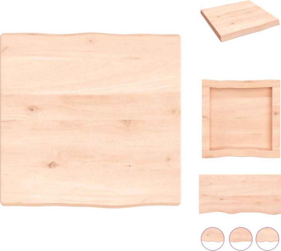 VidaXL Tafelblad Tafelbladen Plank Houten Tafelblad natuurlijke rand 40x40x(2-4) cm massief eikenhout