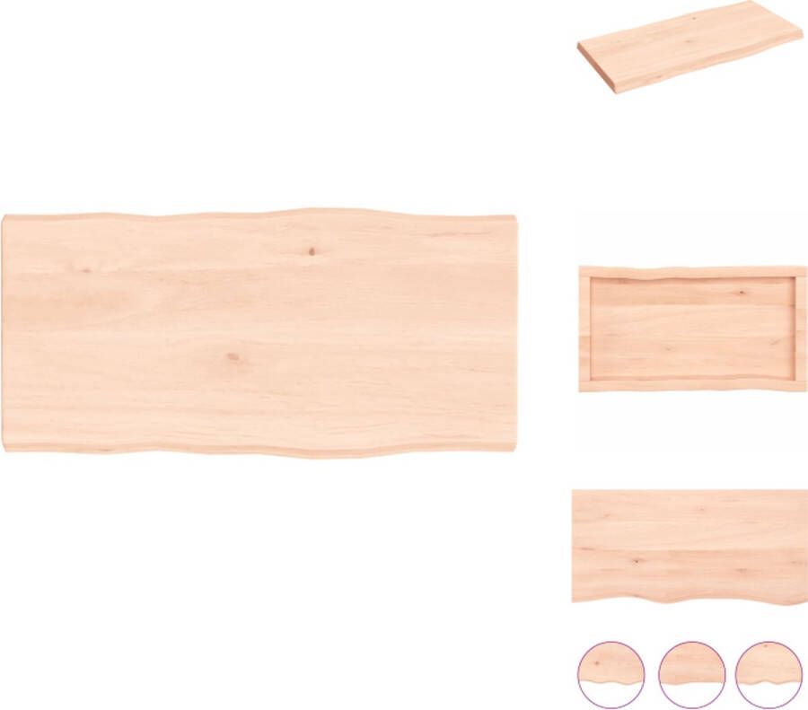 VidaXL Tafelblad Tafelbladen Plank Houten Tafelblad natuurlijke rand 80x40x(2-4) cm massief eikenhout