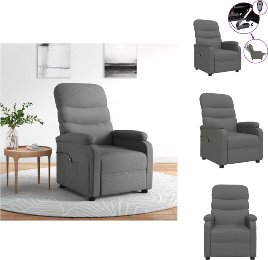 VidaXL Elektrisch verstelbare fauteuil Donkergrijs 71 x 95 x 99.5 cm Fauteuil