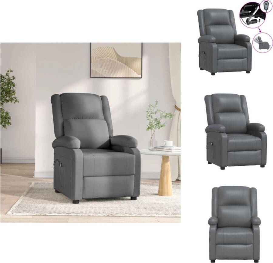 vidaXL Elektrisch Verstelbare Fauteuil Stoel Kunstleer 71 x 98 x 95 cm Antraciet Fauteuil