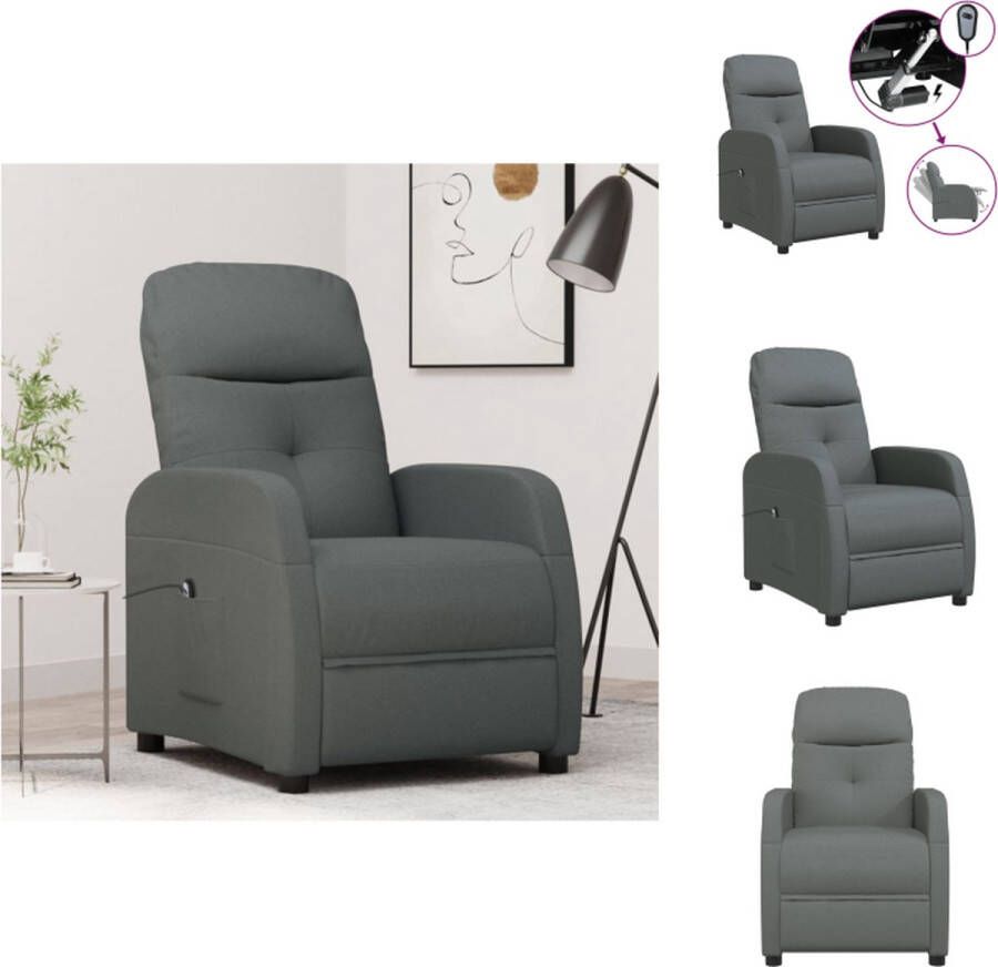 vidaXL Elektrisch Verstelbare Fauteuil Stof 65 x 97 x 100 cm Donkergrijs Fauteuil