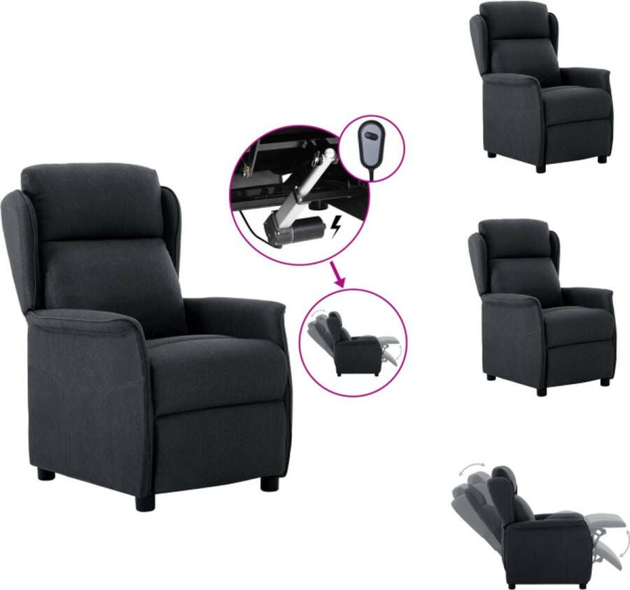 VidaXL Elektrisch Verstelbare Fauteuil Stof 68 x 98 x 100 cm Donkergrijs Fauteuil