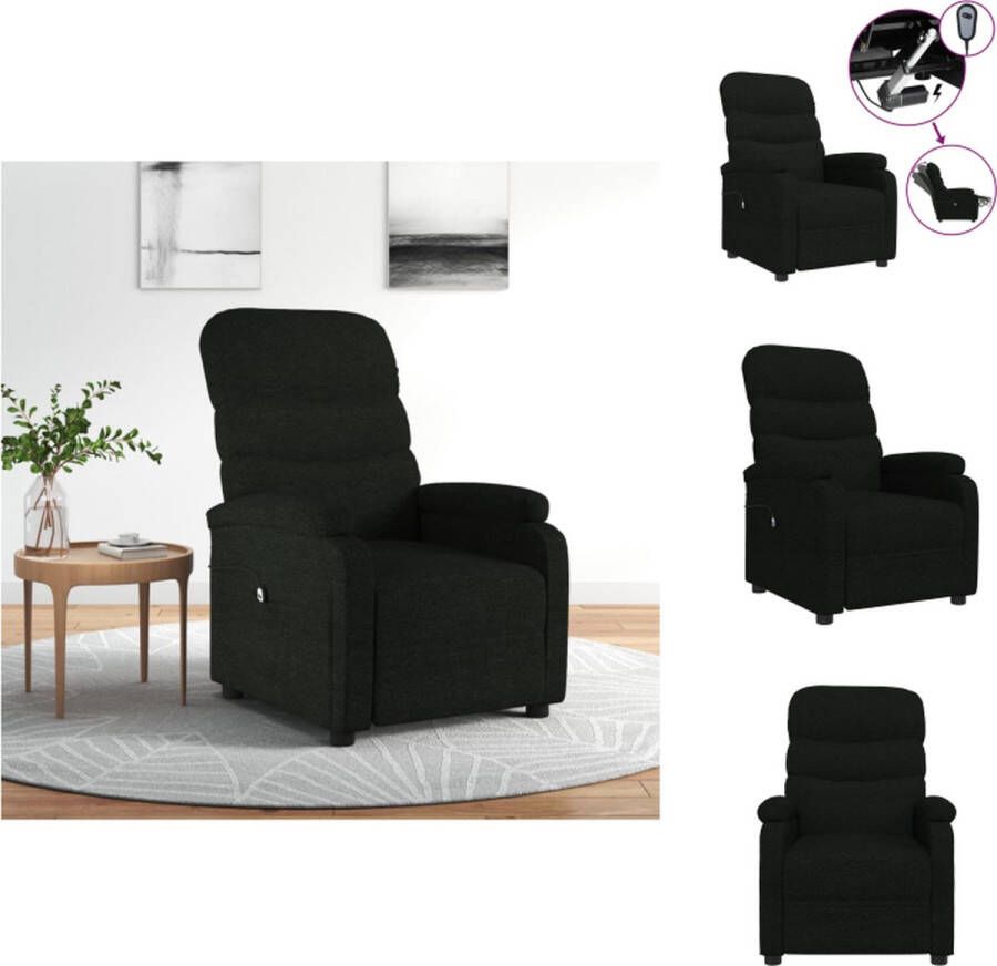 vidaXL Elektrisch Verstelbare Fauteuil Stof 71x95x99.5 cm Zwart Fauteuil