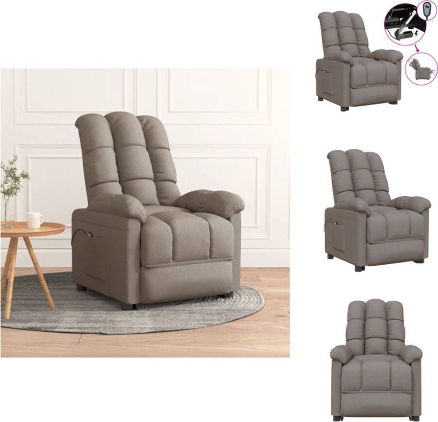 VidaXL Elektrisch Verstelbare Fauteuil Stof 74x99x102 cm Taupe Fauteuil