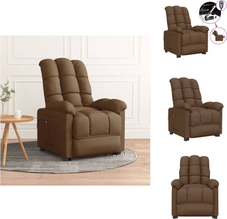 VidaXL Elektrisch Verstelbare Fauteuil Stof 74x99x102cm Bruin Fauteuil