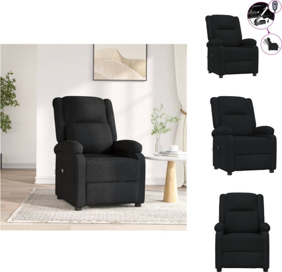 vidaXL Elektrisch Verstelbare Stoel Stof Zwart 70x93x98 cm Schuimvulling Fauteuil