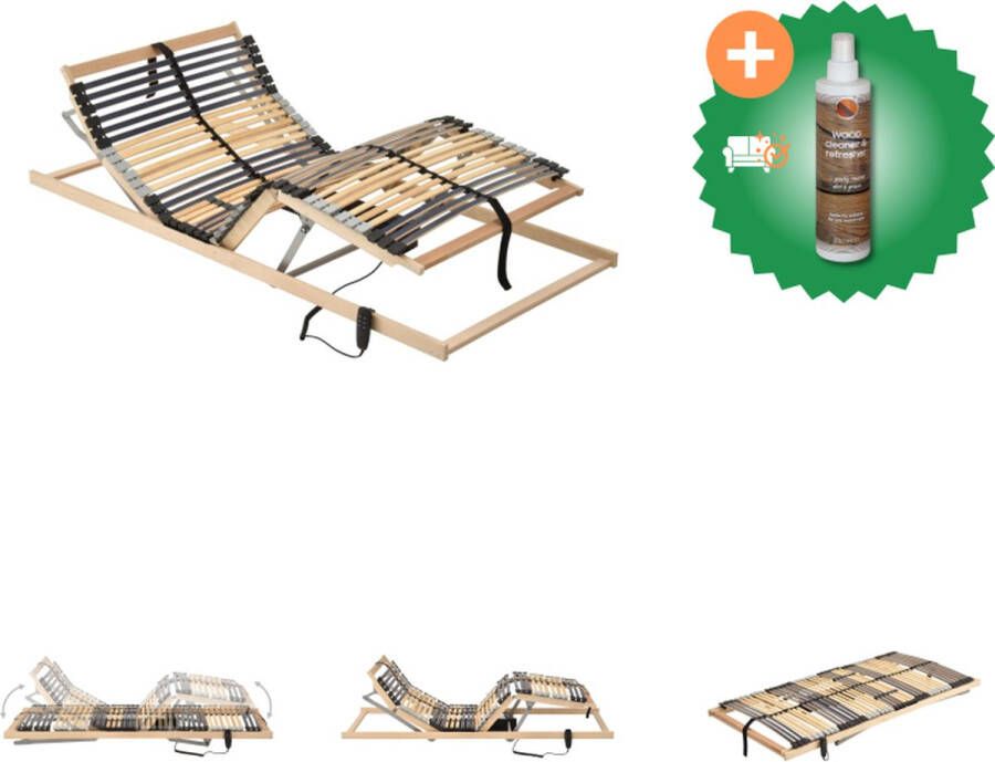 VidaXL Elektrische Lattenbodem 195 x 90 x 10 cm 7 zones verstelbaar met OKIMAT 4 IPSe motor Bed Inclusief Houtreiniger en verfrisser