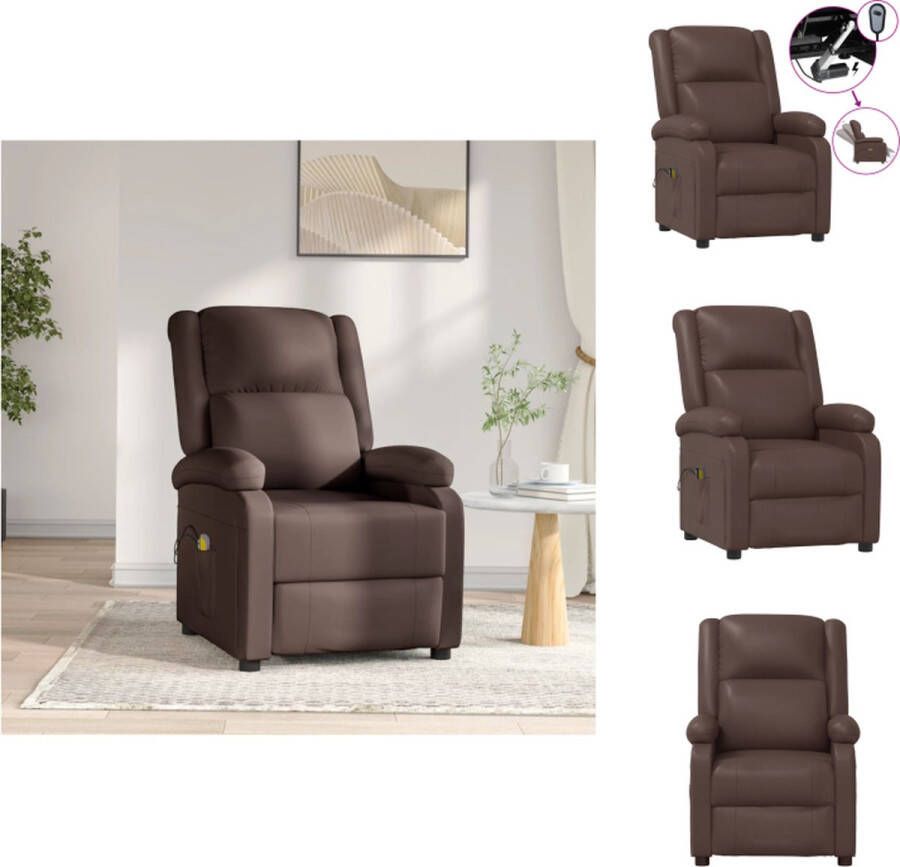 VidaXL Elektrische Massagefauteuil Bruin 70 x 93 x 98 cm Verstelbaar en Comfortabel Kunstleer Fauteuil