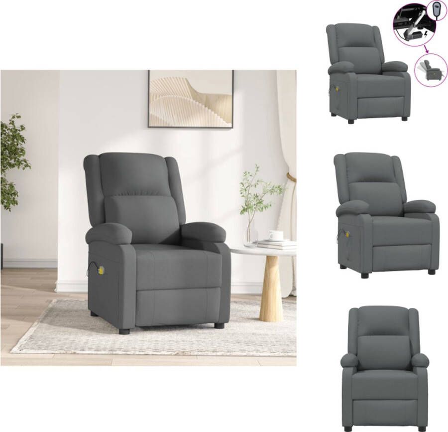 vidaXL Elektrische massagefauteuil donkergrijs 70 x 93 x 98 cm verstelbaar Fauteuil