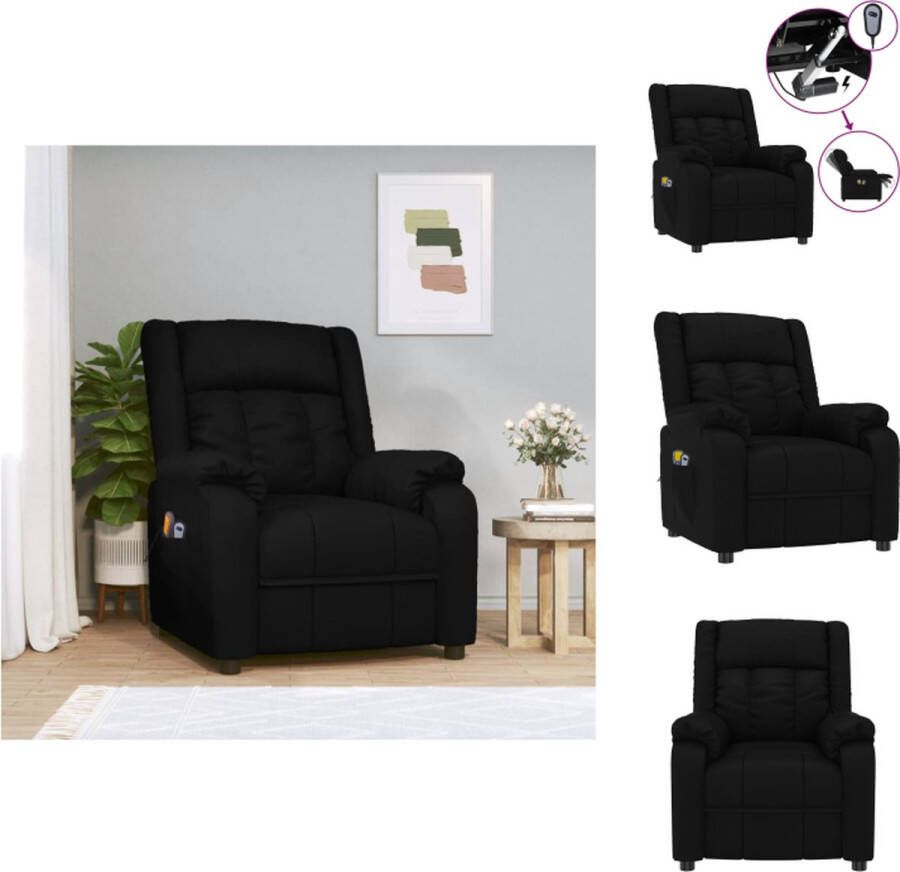 VidaXL Elektrische Massagefauteuil Kunstleer Zwart 81x93x96 cm Fauteuil