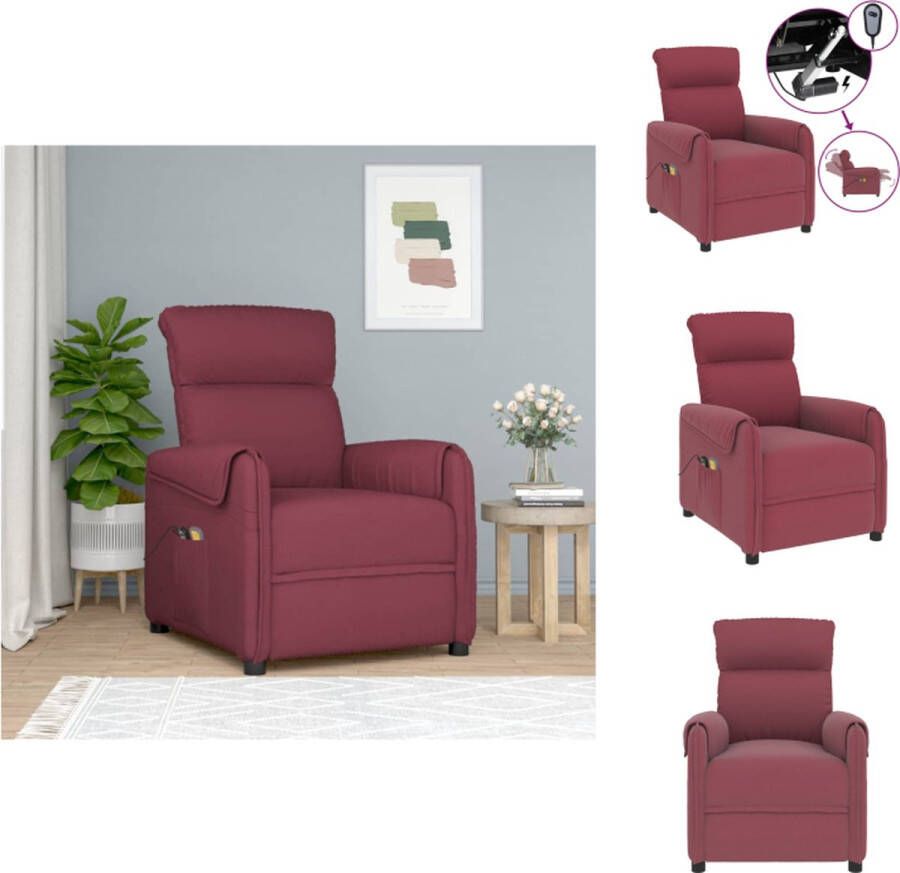 vidaXL Elektrische Massagefauteuil Wijnrood 71x95x95 cm Elektrisch verstelbaar Fauteuil