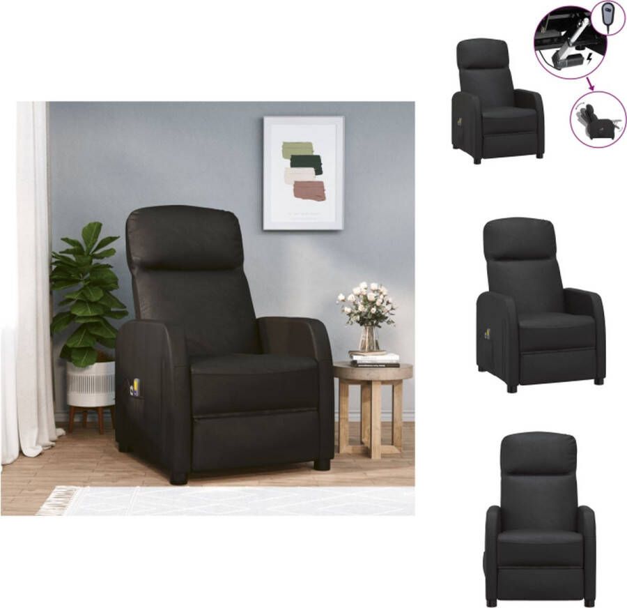 vidaXL Elektrische Massagefauteuil Zwart 63.5 x 97 x 104.5 cm Elektrisch verstelbaar Fauteuil