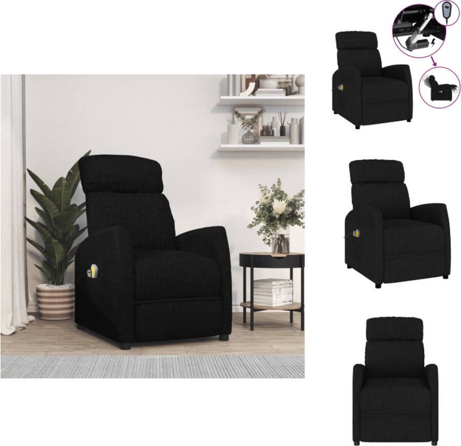 VidaXL Elektrische Massagefauteuil Zwart 65 x 97 x 104.5 cm Massage 6-punts trillingsmassage Fauteuil