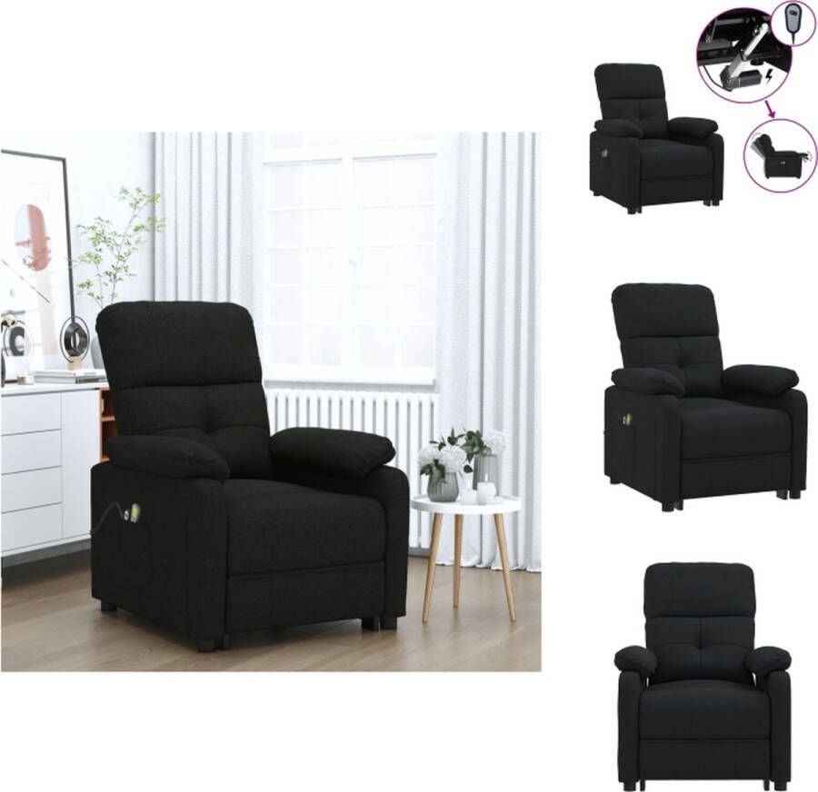 vidaXL Elektrische Massagefauteuil Zwart Stof 73 x 90 x 100 cm Elektrisch verstelbaar Fauteuil