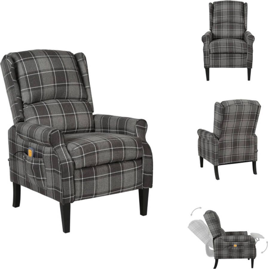 VidaXL Massagestoel Massagestoelen Verstelbare Massagestoel Verstelbare Massagestoelen Massagestoel verstelbaar stof grijs - Foto 2