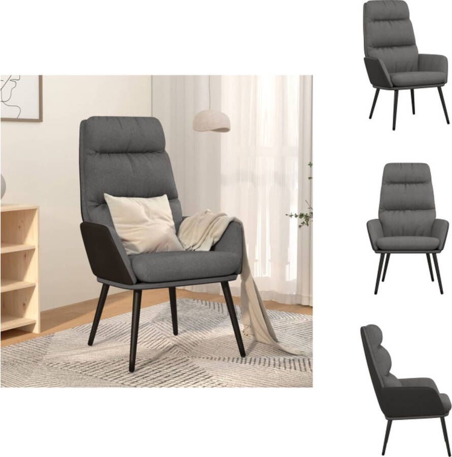 VidaXL Relaxstoel Relaxstoelen Fauteuil Relaxfauteuil Relaxstoel stof lichtgrijs - Foto 2