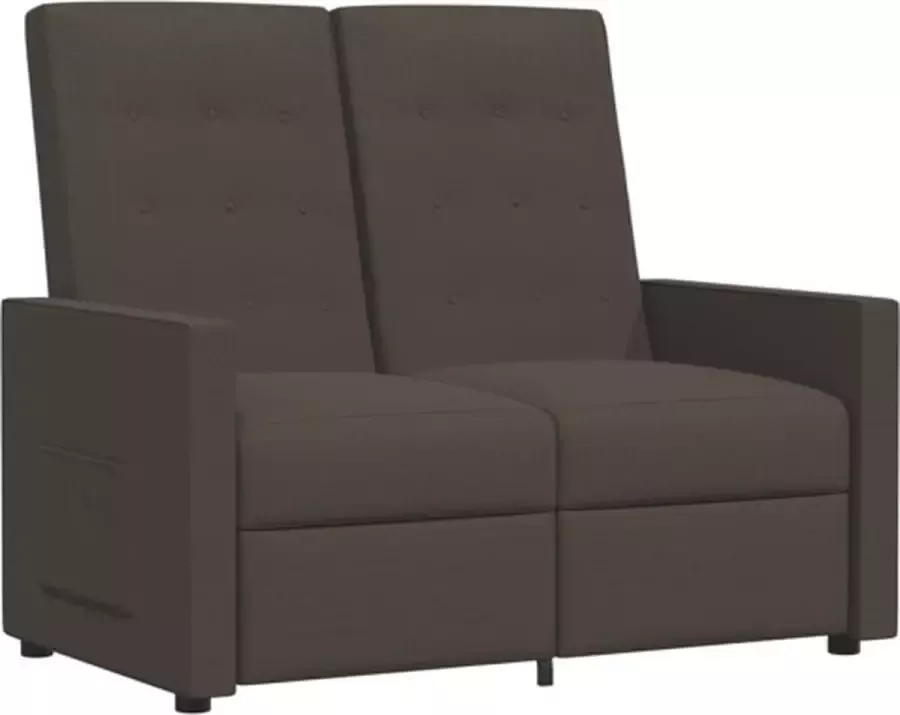 VIDAXL Fauteuil 2-zits verstelbaar stof bruin - Foto 2