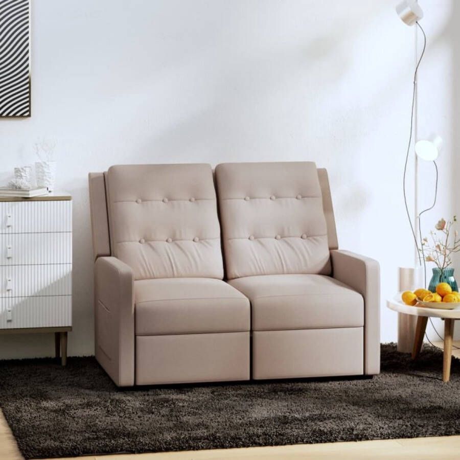 VIDAXL Fauteuil 2-zits verstelbaar stof taupe