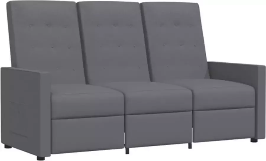 VidaXL Fauteuil 3-zits verstelbaar stof lichtgrijs - Foto 2