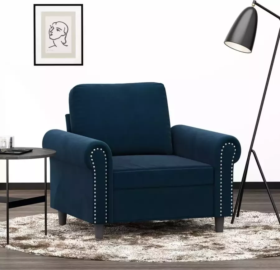 VidaXL Fauteuil 60 cm fluweel blauw
