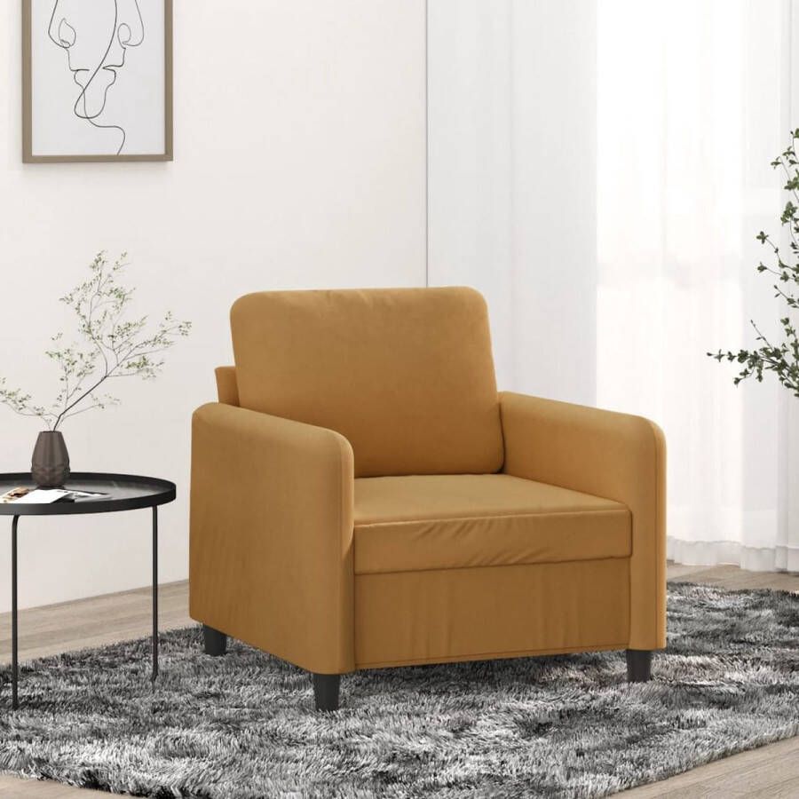 VidaXL Fauteuil 60 cm fluweel bruin - Foto 2