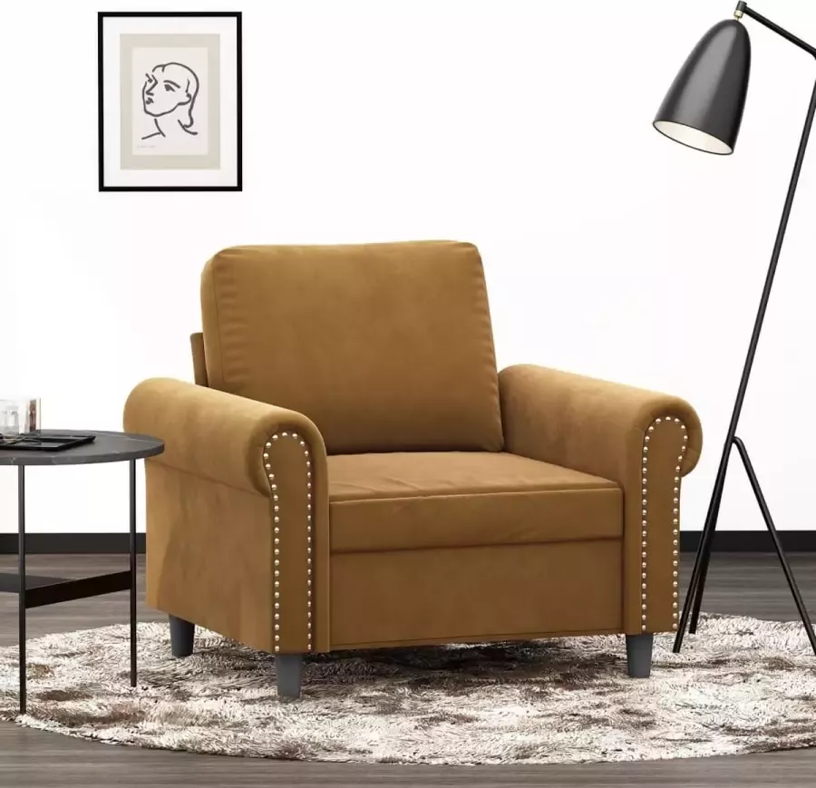 VidaXL Fauteuil 60 cm fluweel bruin