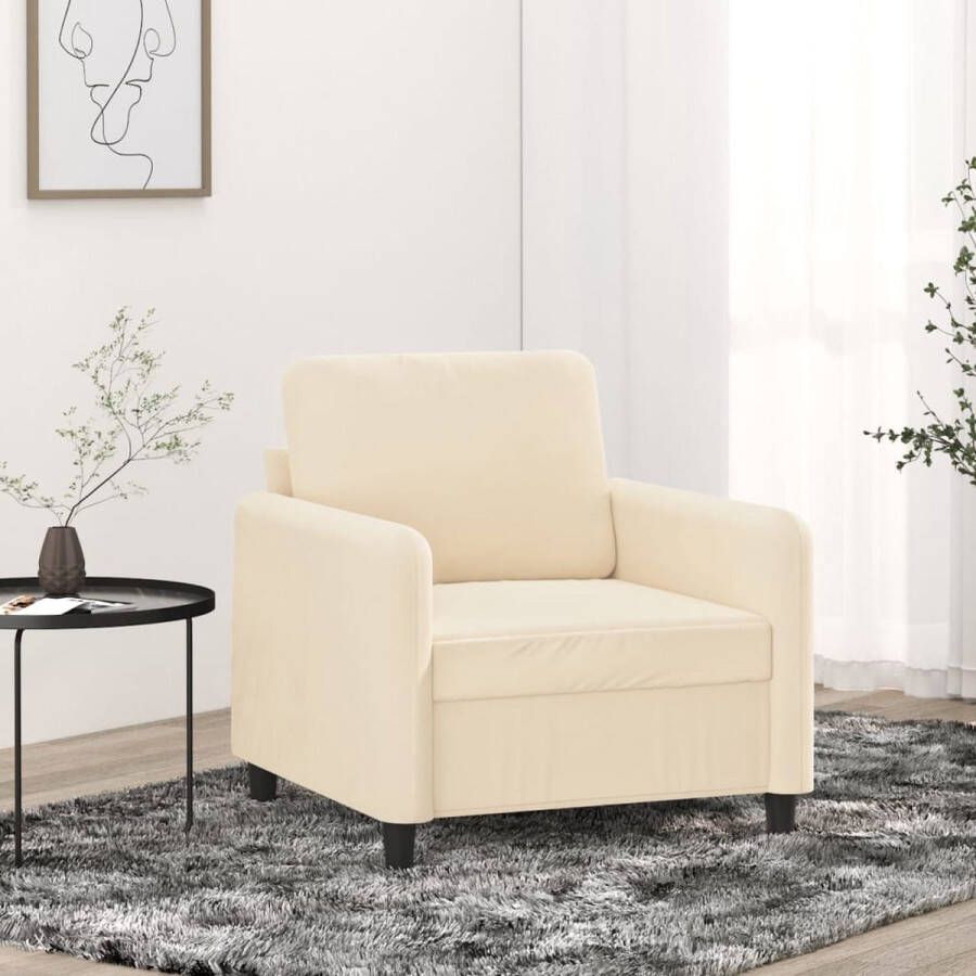 VidaXL Fauteuil 60 cm fluweel crèmekleurig