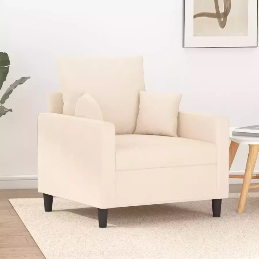 VidaXL Fauteuil 60 cm fluweel crèmekleurig