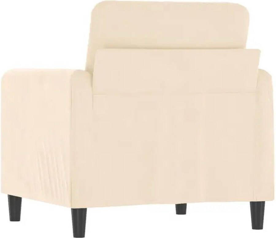 VidaXL Fauteuil 60 cm fluweel crèmekleurig - Foto 2