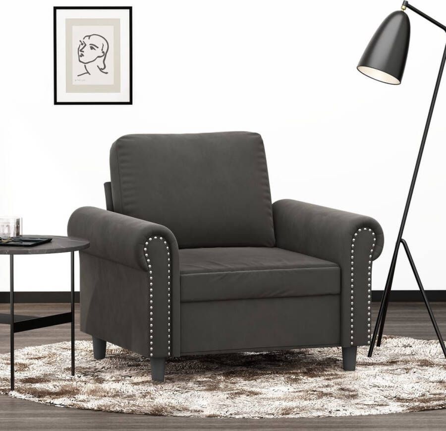 VidaXL Fauteuil 60 cm fluweel donkergrijs - Foto 2