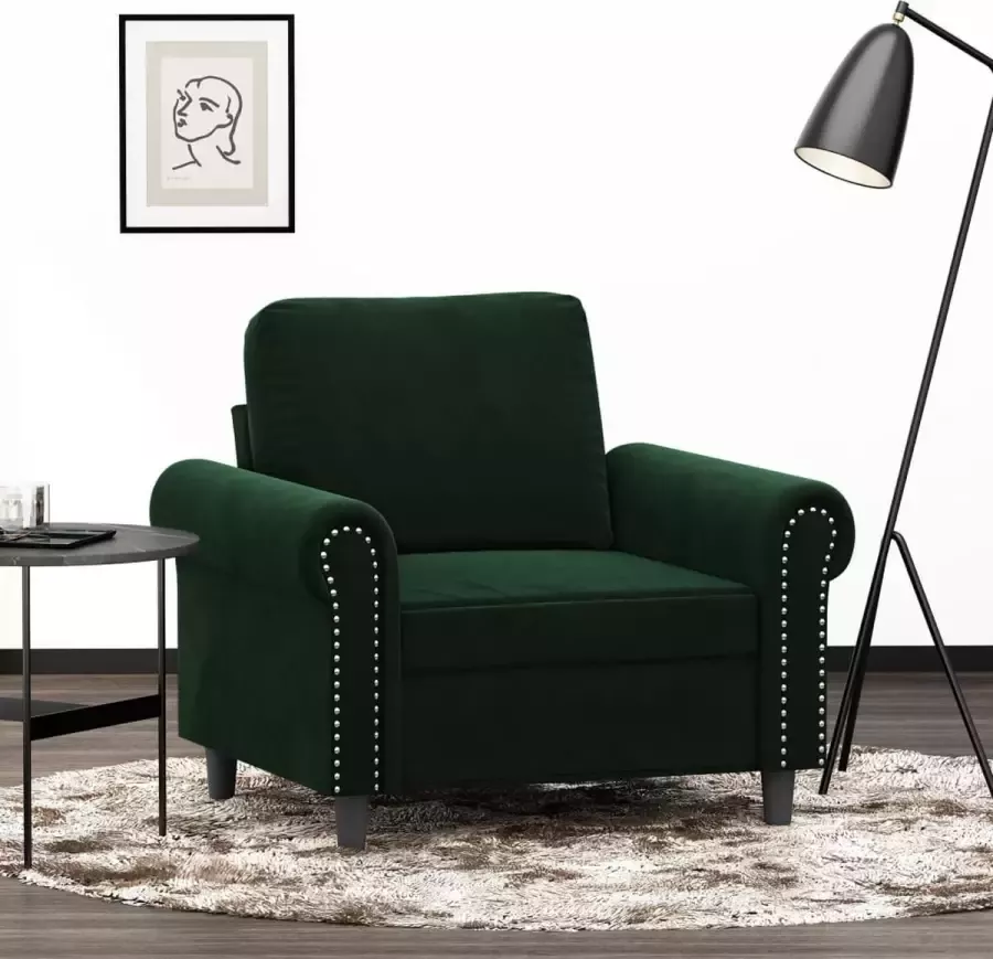VidaXL Fauteuil 60 cm fluweel donkergroen