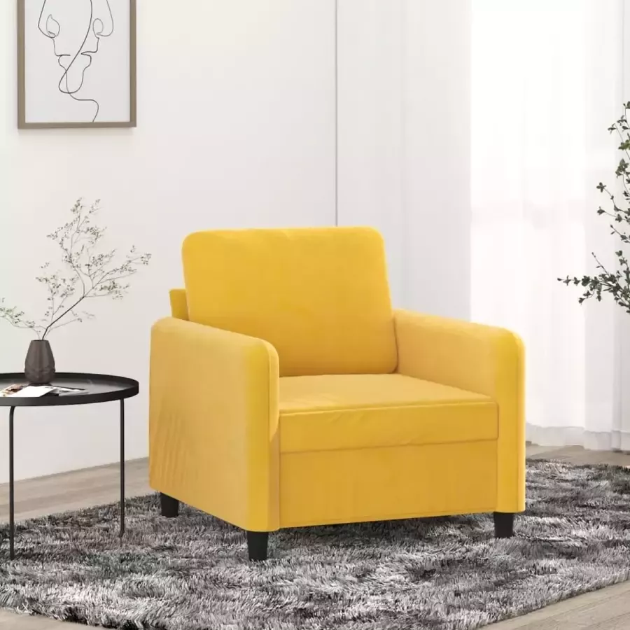 VidaXL Fauteuil 60 cm fluweel geel