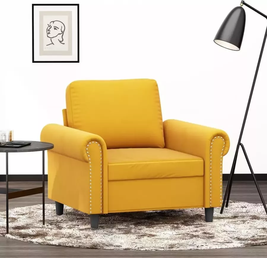 VidaXL Fauteuil 60 cm fluweel geel
