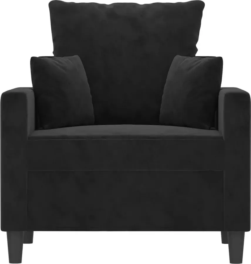 VidaXL Fauteuil 60 cm fluweel zwart - Foto 3