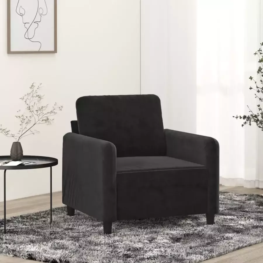 VidaXL Fauteuil 60 cm fluweel zwart
