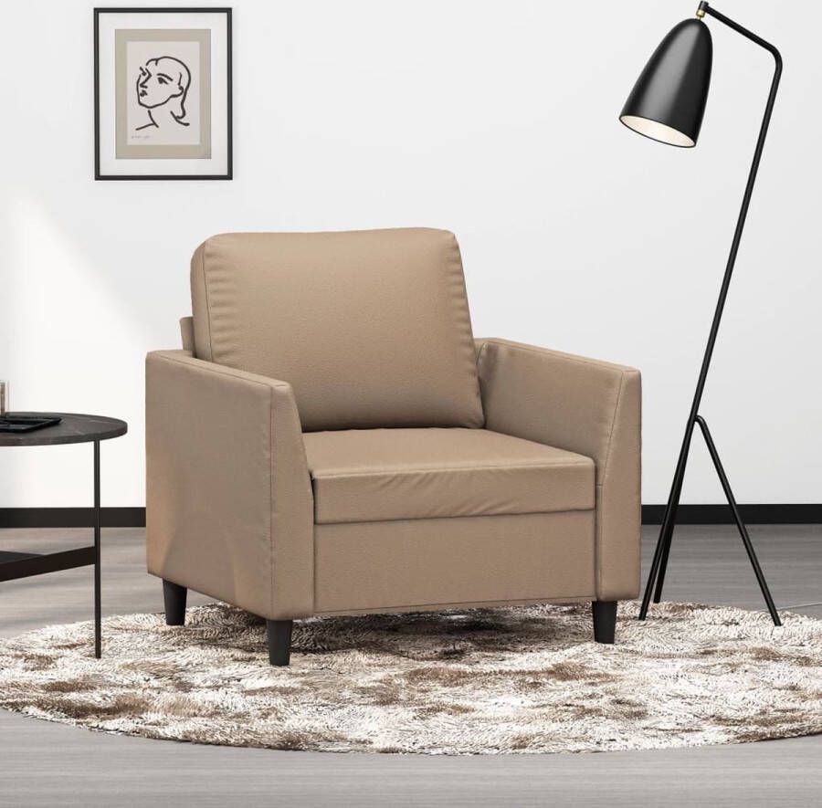 VidaXL Fauteuil 60 cm kunstleer cappuccinokleurig - Foto 2