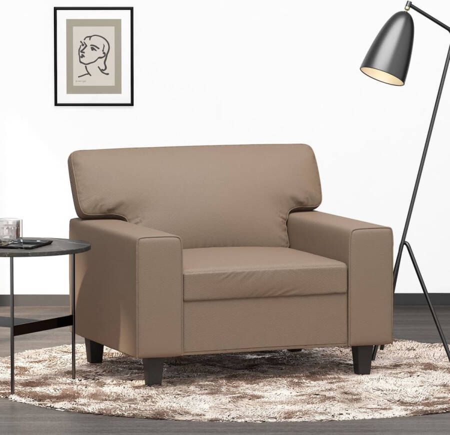 VidaXL Fauteuil 60 cm kunstleer cappuccinokleurig - Foto 2