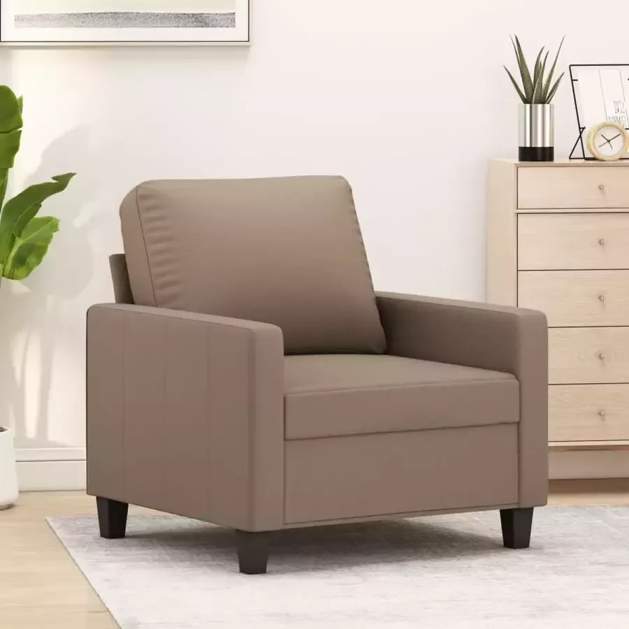 VidaXL Fauteuil 60 cm kunstleer cappuccinokleurig - Foto 2