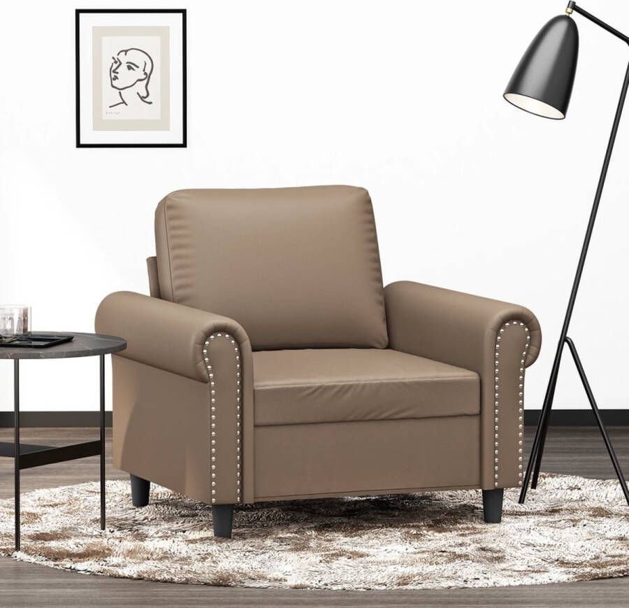 VidaXL Fauteuil 60 cm kunstleer cappuccinokleurig