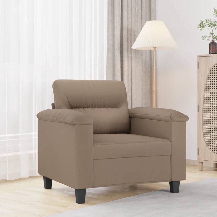 VidaXL Fauteuil 60 cm kunstleer cappuccinokleurig - Foto 2