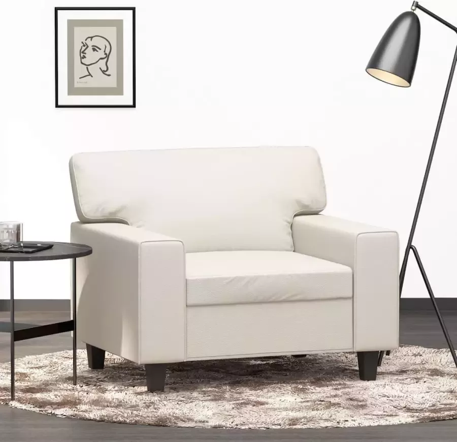VidaXL Fauteuil 60 cm kunstleer crèmekleurig