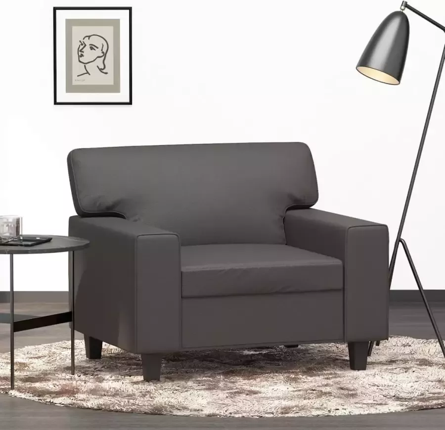 VidaXL Fauteuil 60 cm kunstleer grijs - Foto 2