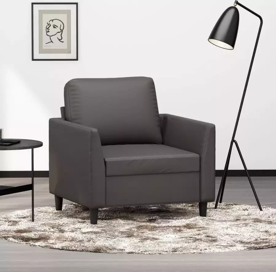 VidaXL Fauteuil 60 cm kunstleer grijs - Foto 2
