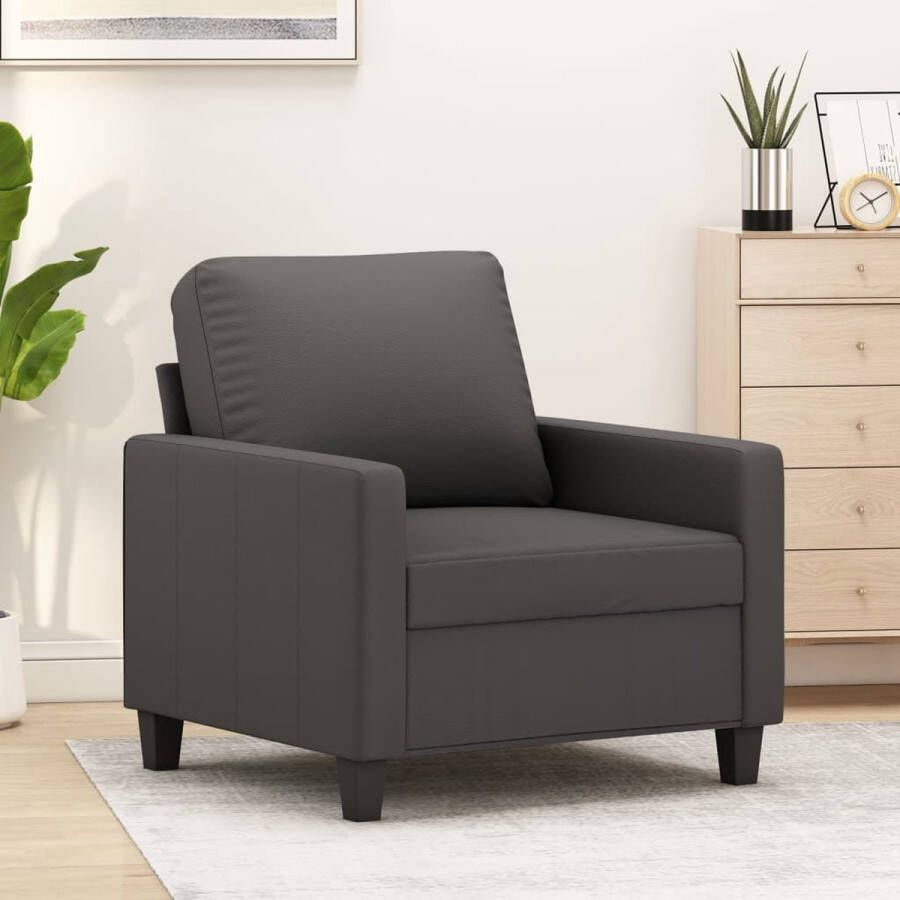 VidaXL Fauteuil 60 cm kunstleer grijs