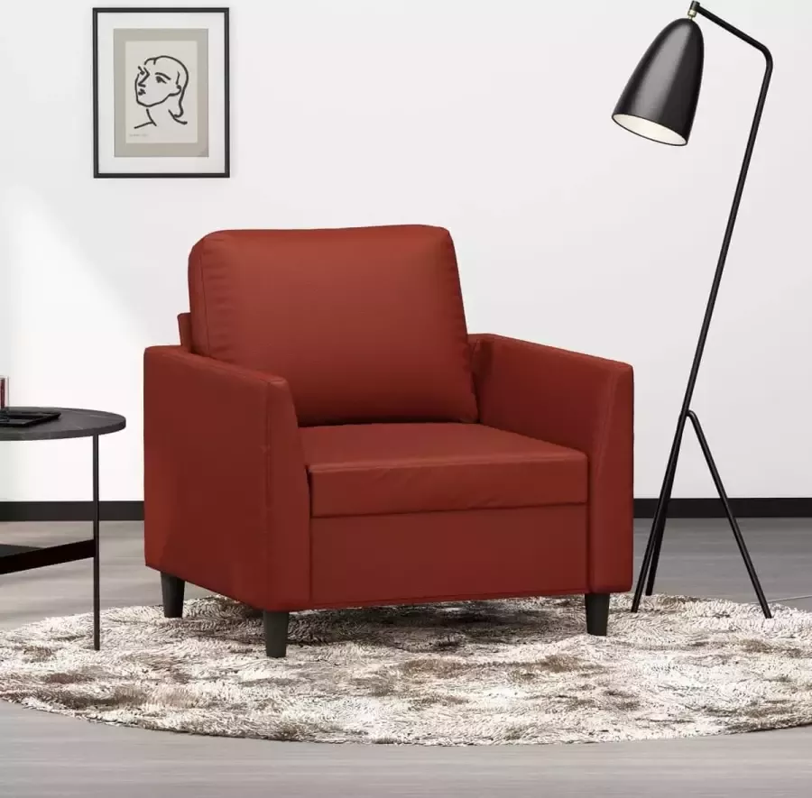 VidaXL Fauteuil 60 cm kunstleer wijnrood
