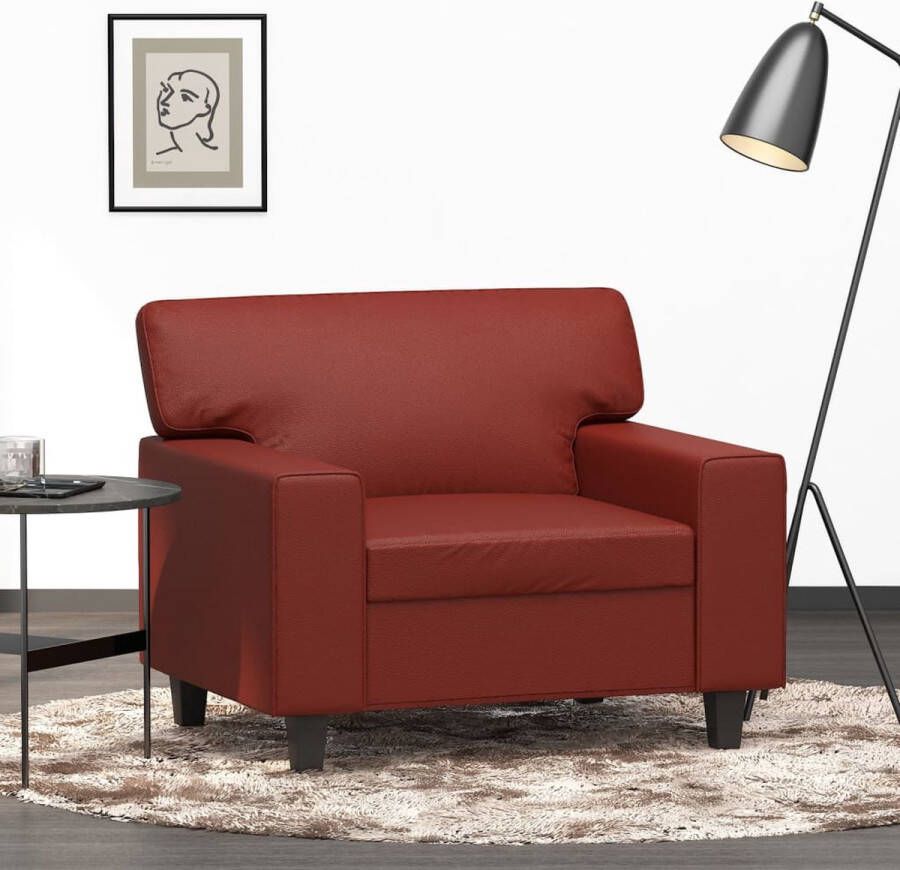 VidaXL Fauteuil 60 cm kunstleer wijnrood - Foto 2