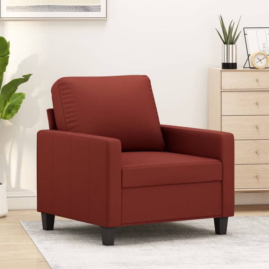 VidaXL Fauteuil 60 cm kunstleer wijnrood - Foto 2
