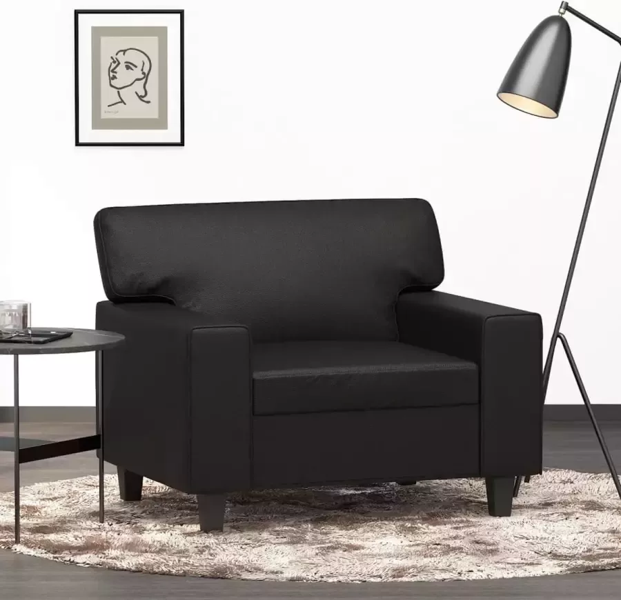 VidaXL Fauteuil 60 cm kunstleer zwart