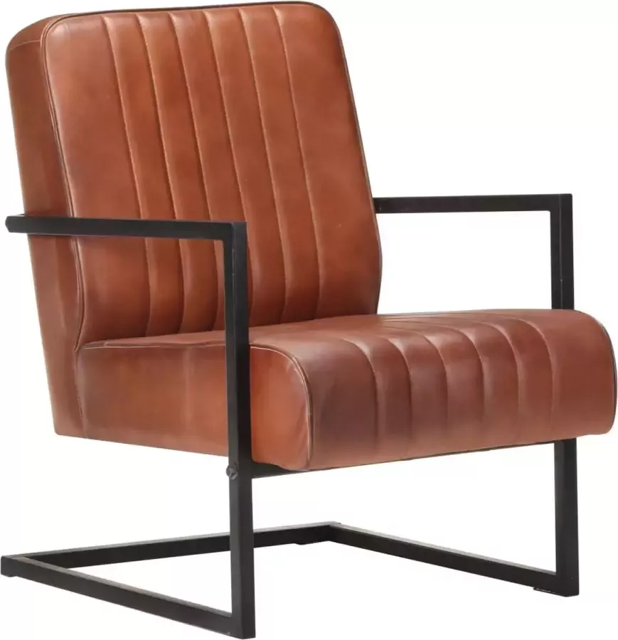 VidaXL Fauteuil bruin echt leer